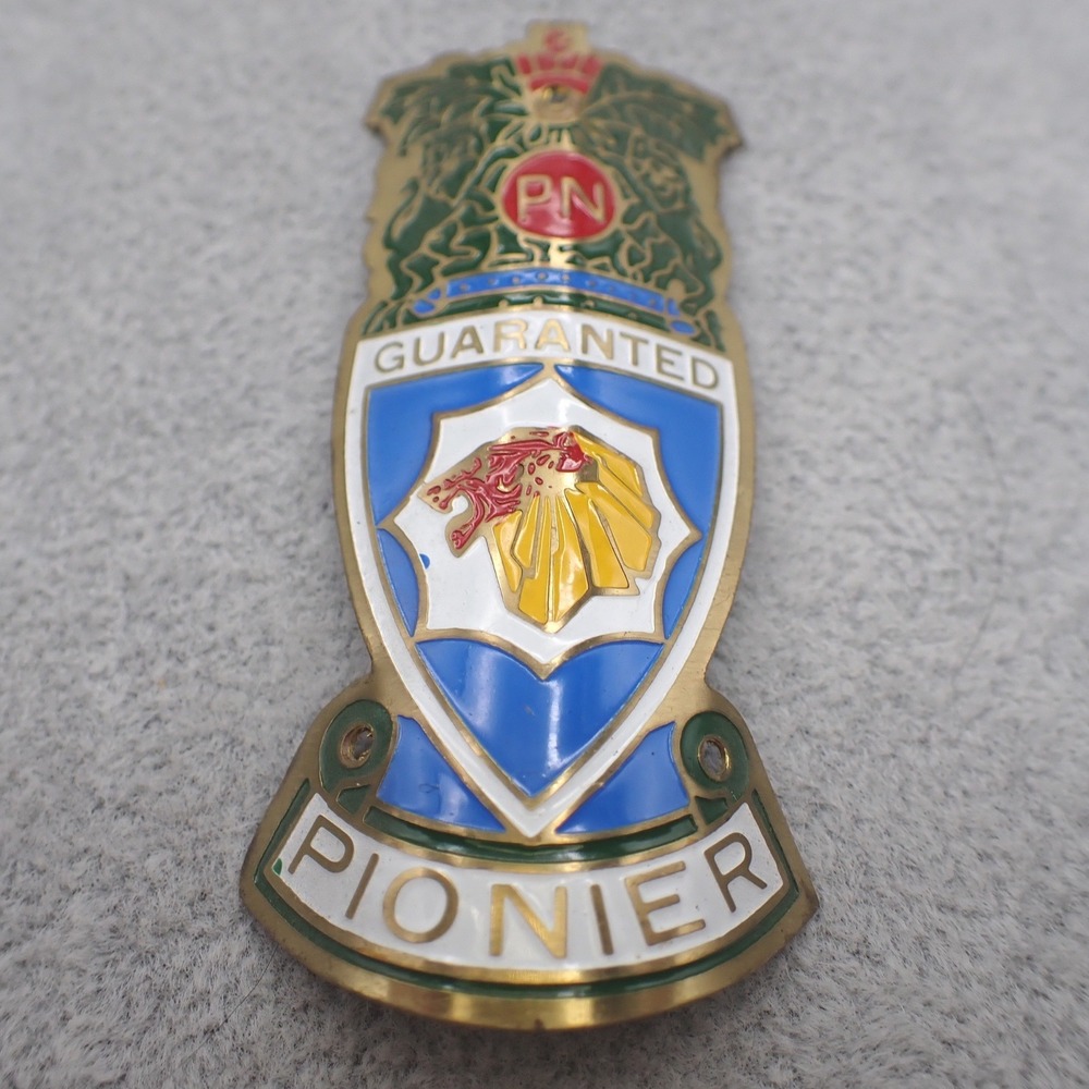 READ VTG Pionier Bicycle Head Tube Badge Enameled Metal Emblem Lion Crest Brass